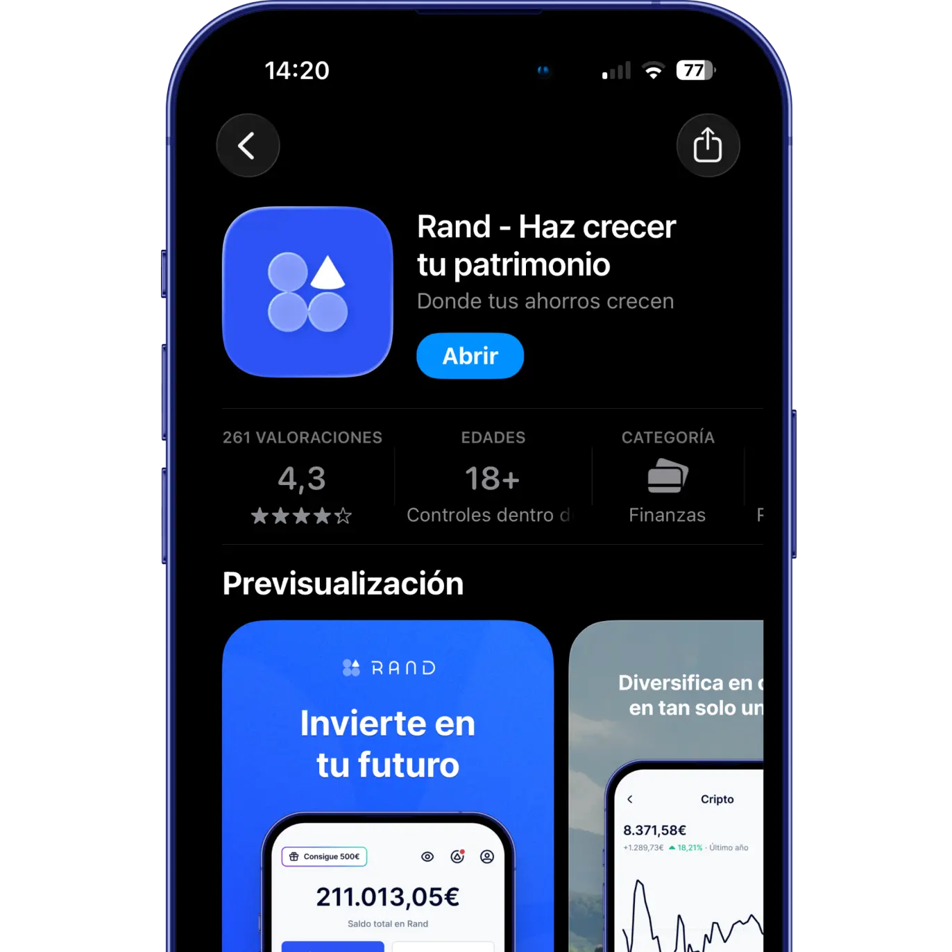 Rand app en App Store